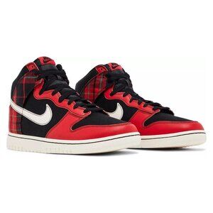 Nike Dunk High Retro SE Tartan Plaid Black University Red DV0826-001 Mens
